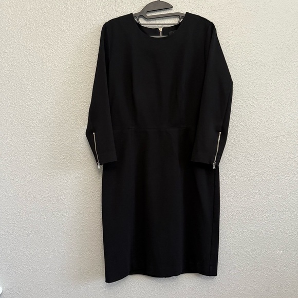 J.Crew Sheath Ponte Dress Size 10 Black 3/4 Sleeves - Picture 1 of 7